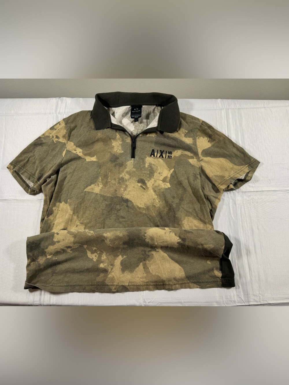 Seasonal realesse Armani Exchange Tactical Camo Half-Zip Polo Shirt
